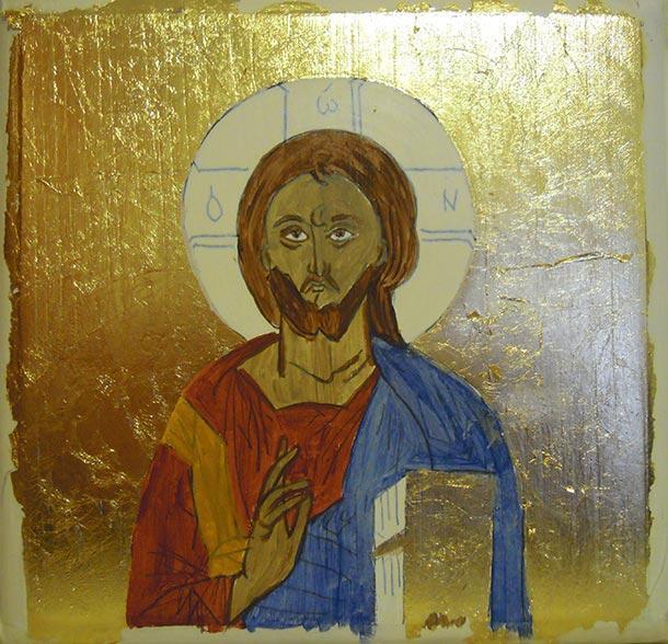 icona sacra: primo strato pittorico